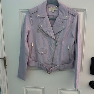 Michael Kors Light Purple Leather Jacket